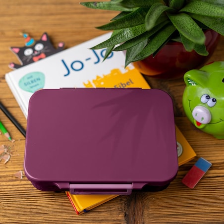 LEKKABOX CLASSIC śniadaniówka z przegródkami, Plum