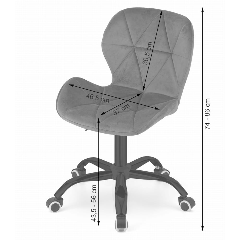 Krzesło Do Jadalni Kuchni Salonu Obrotowe Noto Aksamit - Czarne