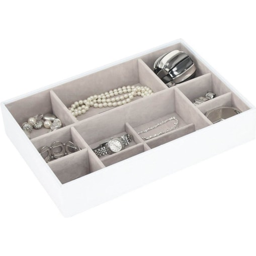 Szkatułka na biżuterię Stackers 11 komorowa supersize biało-beżowa