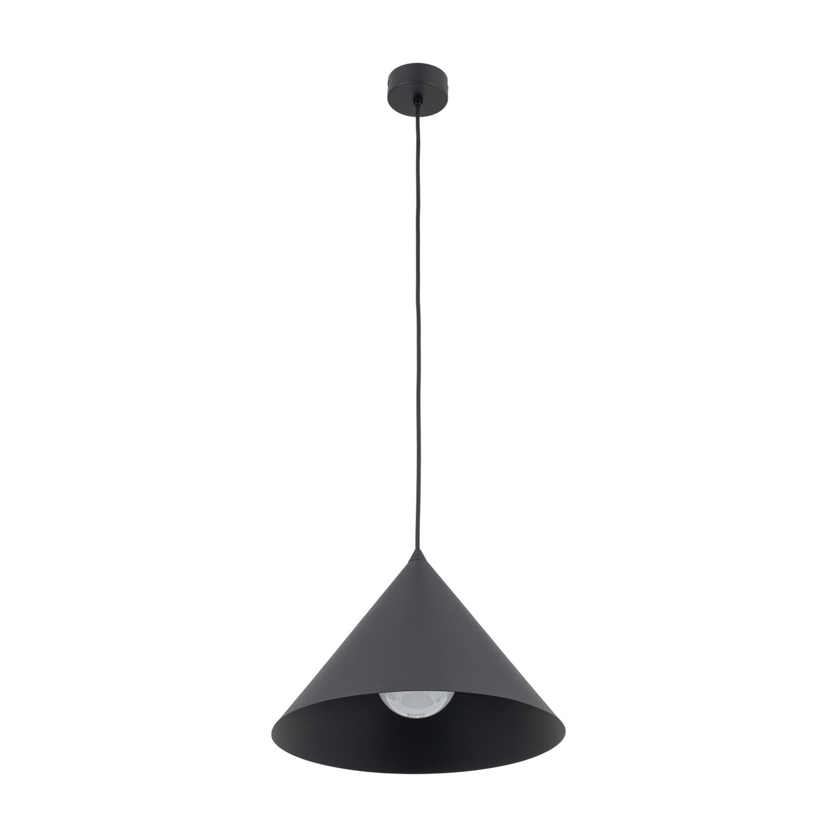 Lampa wisząca TK Lighting CONO BLACK 10057 czarna metalowa E27 32 cm regulowana do kuchni i jadalni