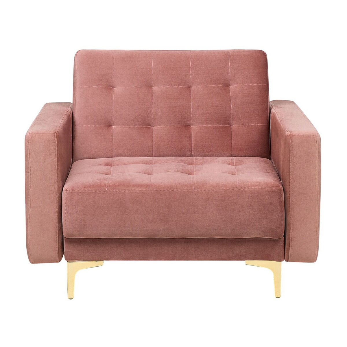 Zestaw wypoczynkowy 5-osobowy welurowy różowy ABERDEEN