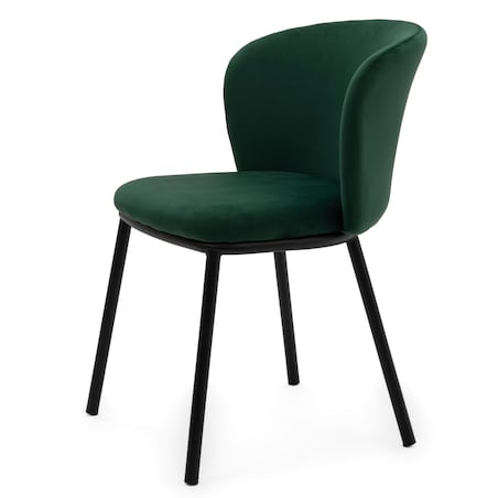 KRZESŁO TAPICEROWANE WELUROWE DO SALONU JADALNI GLAMOUR ZIELONE BARI