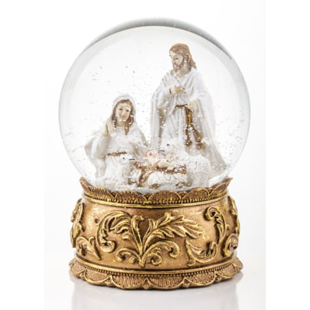 Szklana kula 16x11x11 cm BEBOLITO złota dekoracja