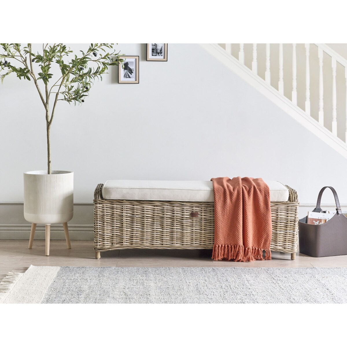 Otomana ogrodowa SUSUA 140 cm Rattan Naturalny