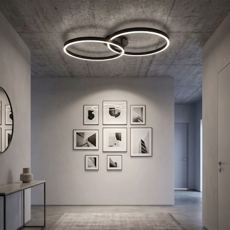 Lampa Sufitowa Swe061-C Led Czarny, Metal, Tworzywo Sztuczne