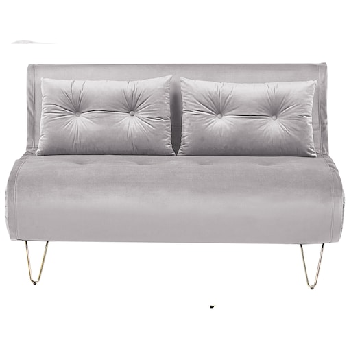 Sofa rozkładana dla 2 osób VESTFOLD Welur Szary