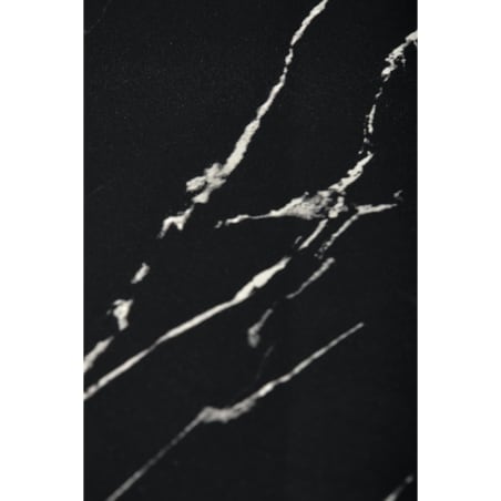 STÓŁ OKRĄGŁY Nasoma BLAT CERAMICZNY czarny marmur i złoty