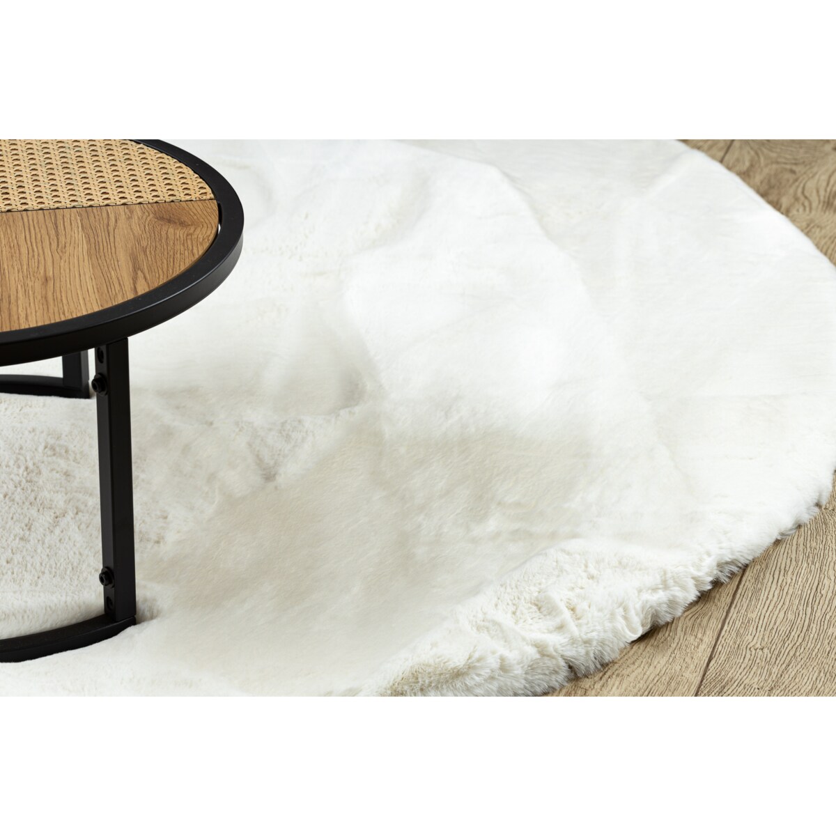 Dywan TEDDY NEW wool 45 koło Shaggy krem koło 200 cm