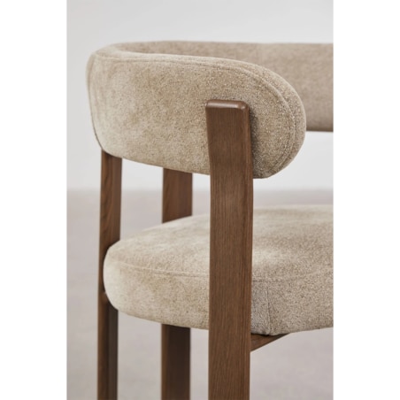 Krzesło z podłokietnikami tapicerowane Jolie, kawa z mlekiem