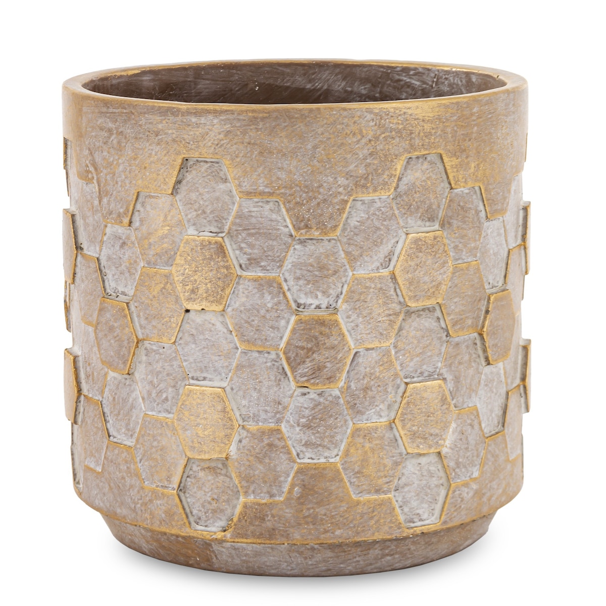 Osłonka cementowa 18,5x18,5x18,5 cm SIMENTA-3 szaro-złota