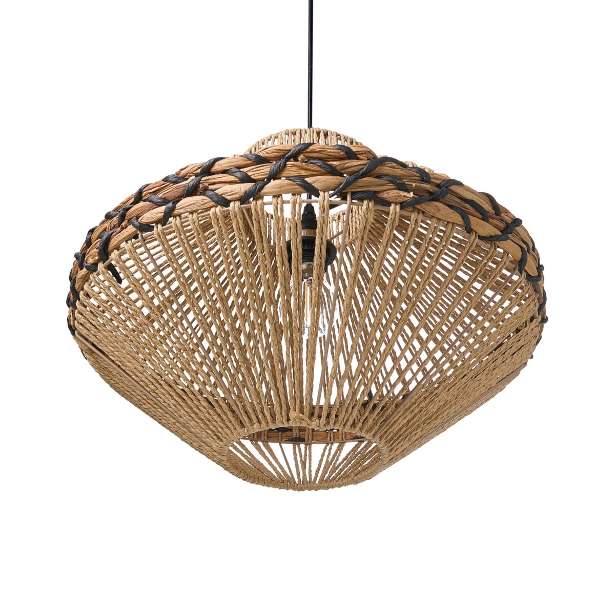 Lampa wisząca RABACCA Papierowa plecionka Naturalny