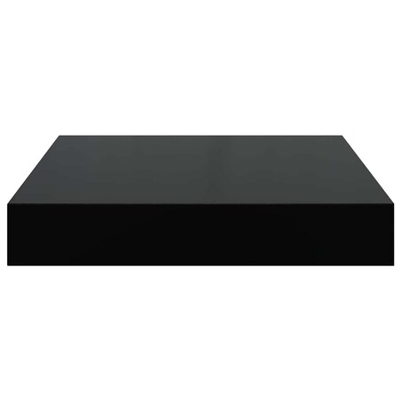 vidaXL Półki ścienne 2 szt., czarne, wysoki połysk, 23x23,5x3,8 cm MDF