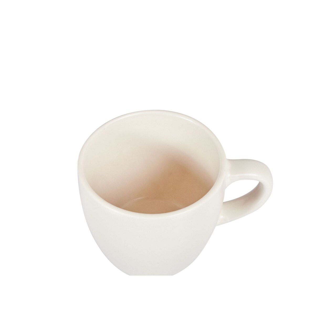 Zestaw 4 filiżanek ze spodkami CARAWAY Kamionka Złamana biel