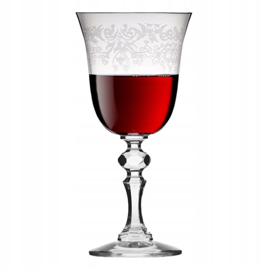 Krosno Kieliszki do Wina Czerwonego Wody Kristadeco 6 x 220 ml Ozdobne Zestaw