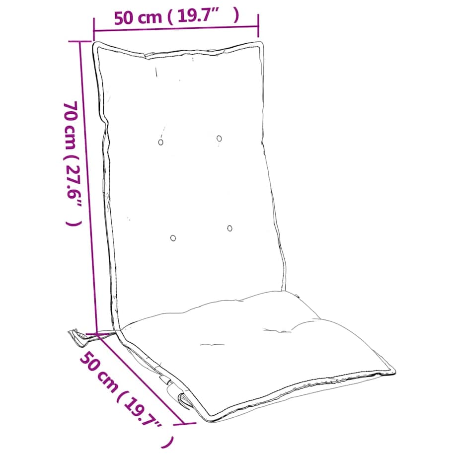 vidaXL Poduszki na krzesła z wysokim oparciem, 2 szt., niebiesko-białe