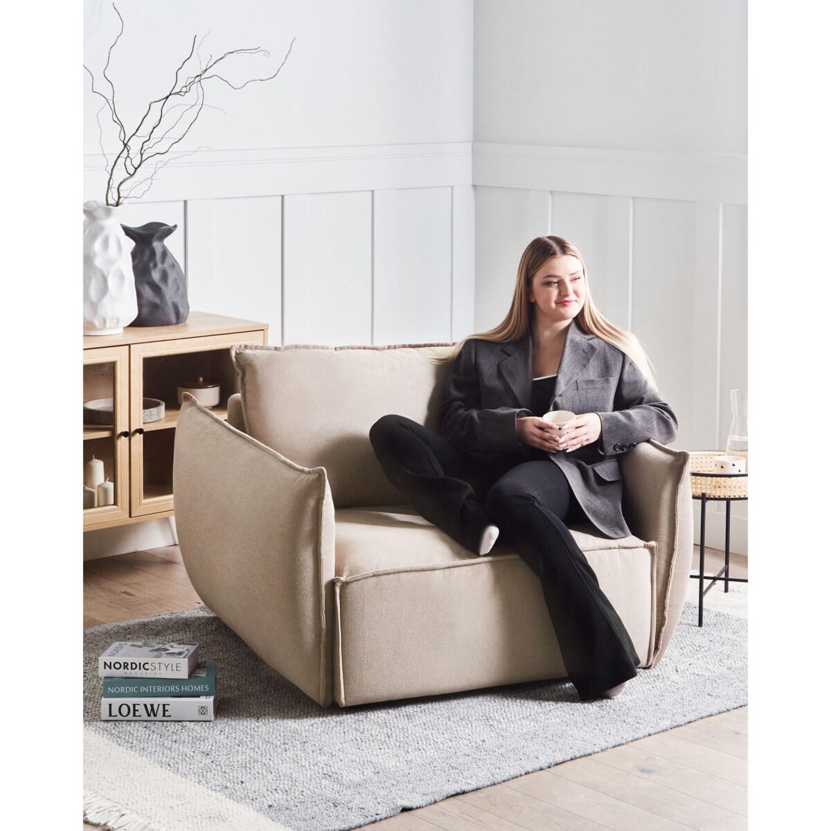 Fotel KUNES Beżowoszary