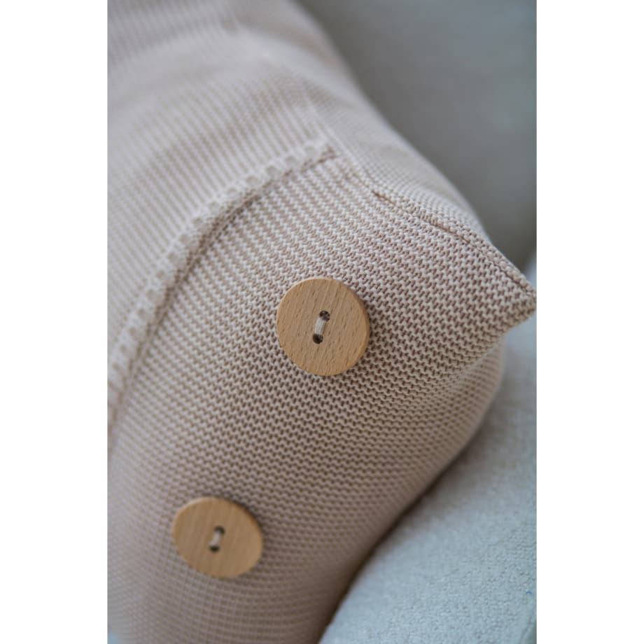 Poszewka klasyczna z guzikami beżowa, 40 x 60 cm, La Manta