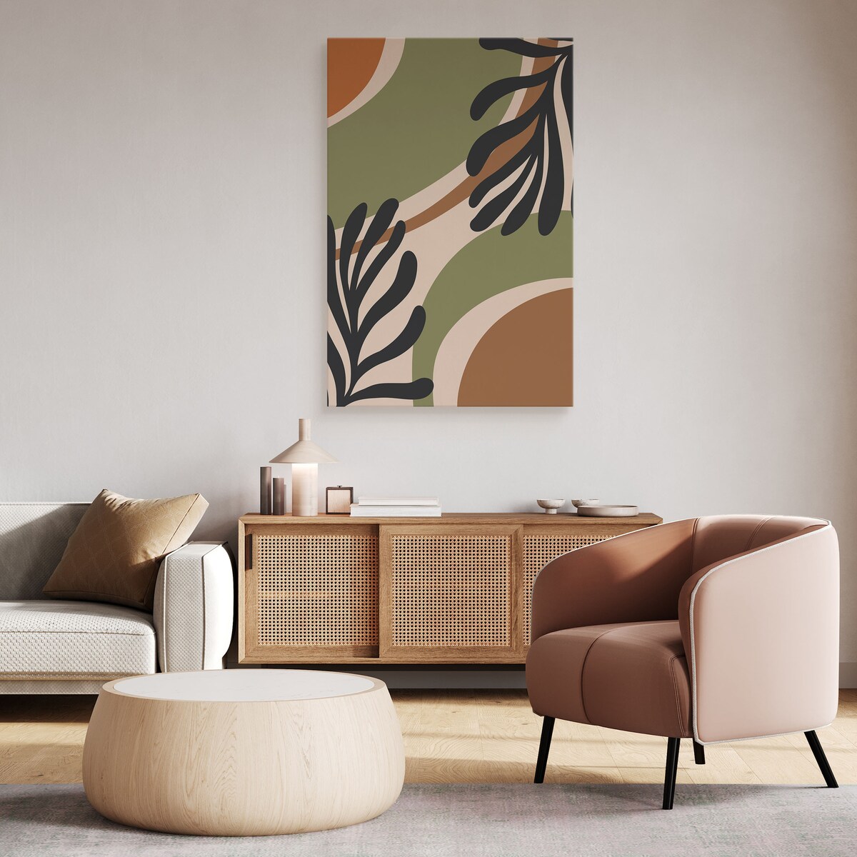 Obraz Abstrakcyjne Liście W Stylu Boho 30x40cm