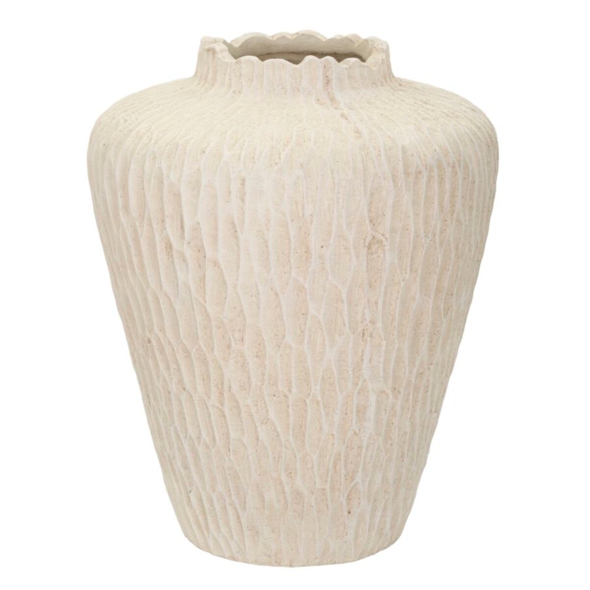 Osłonka dekoracyjna Shade, kolor kremowy, tlenek magnezu (MgO), 32 x 32 x 40 cm, styl nowoczesny, na doniczkę do salonu, Mauro Ferretti