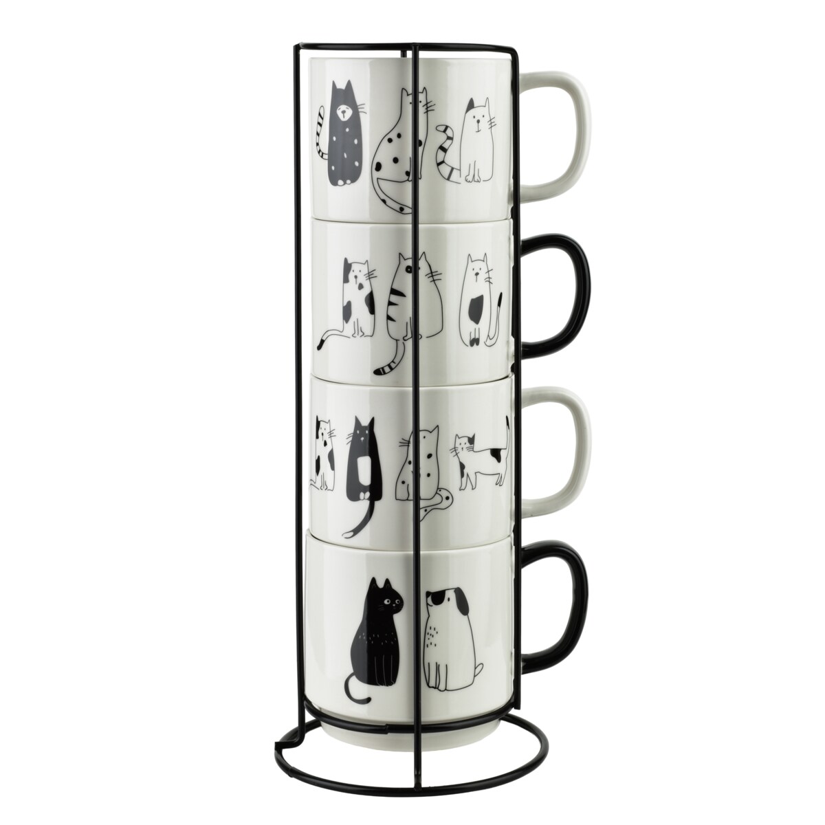 Komplet 4 kubków na stojaku Cottello