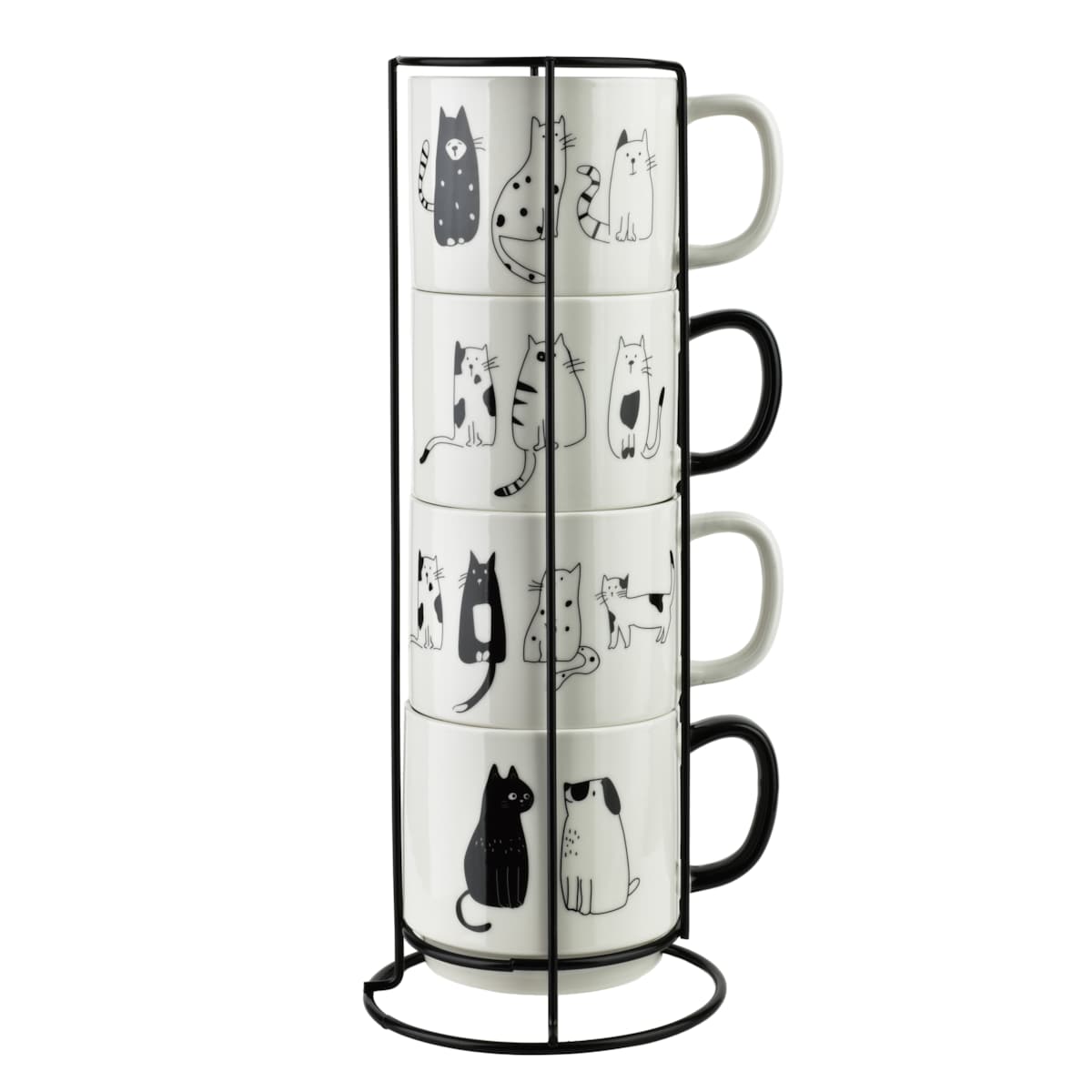 Komplet 4 kubków na stojaku Cottello