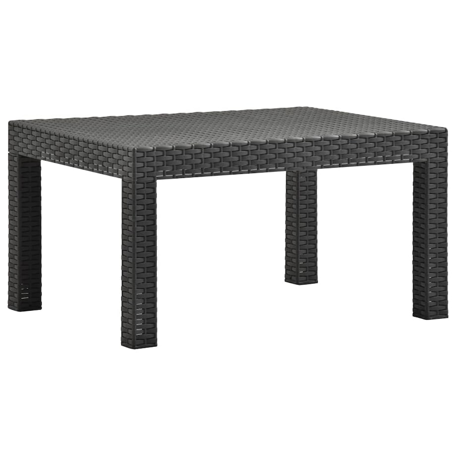 vidaXL Stolik ogrodowy, antracytowy, 58x58x41 cm, rattan PP