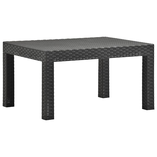 vidaXL Stolik ogrodowy, antracytowy, 58x58x41 cm, rattan PP