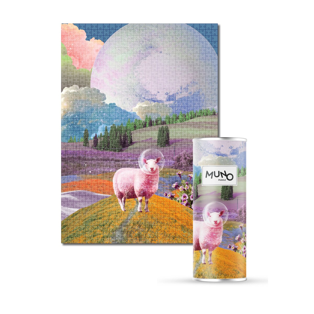 Muno Puzzle "Space Sheep" by Agnieszka Osiecka Puzzle 1000 el. w ozdobnej tubie