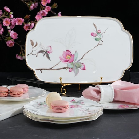 VILLA ITALIA Patera do ciasta porcelanowa Talerz 31,5 x 20,5 cm SPIRIT of JAPAN