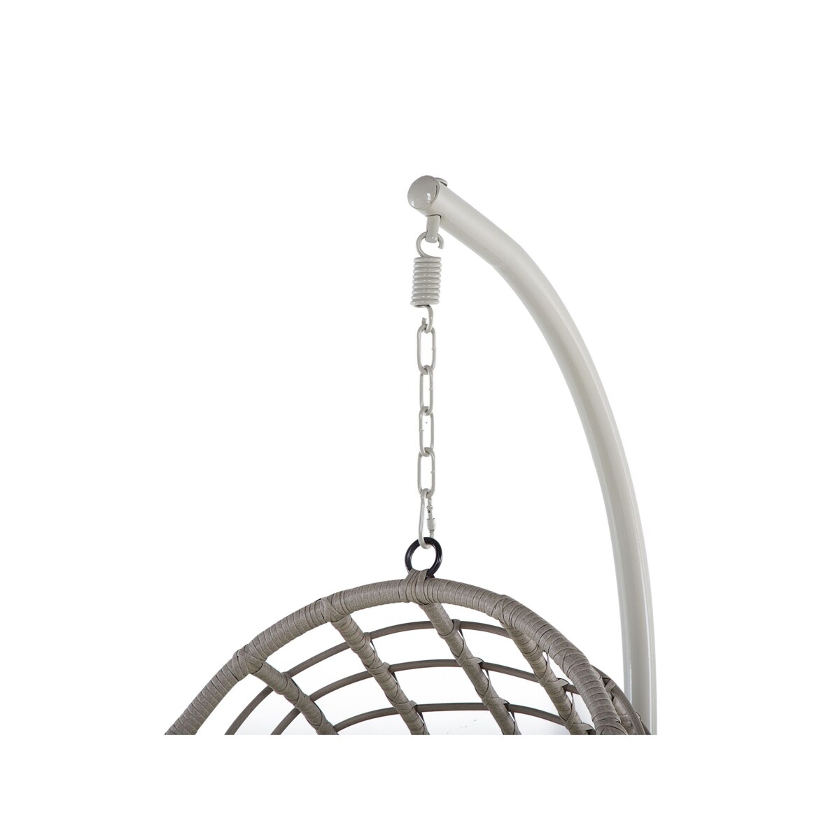 Fotel wiszący ze stojakiem z technorattanu beżowoszary ARPINO