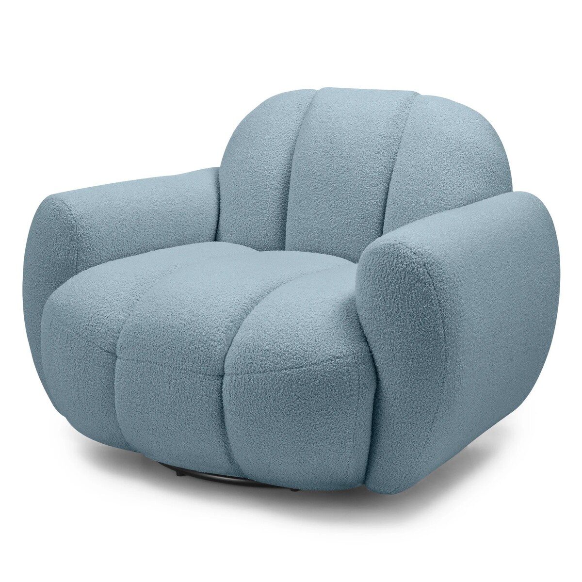 Fotel obrotowy 77x106x85 PALLASS bouclé niebieski