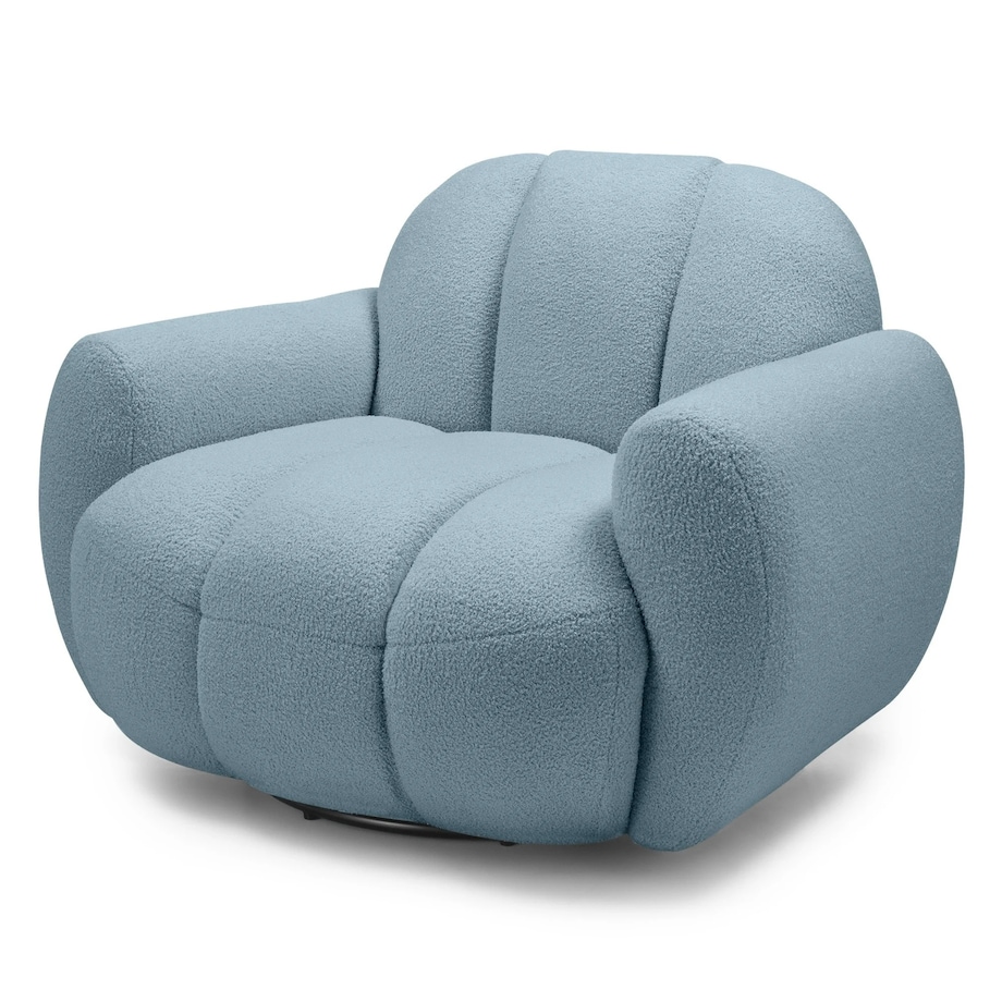 Fotel obrotowy 77x106x85 PALLASS bouclé niebieski