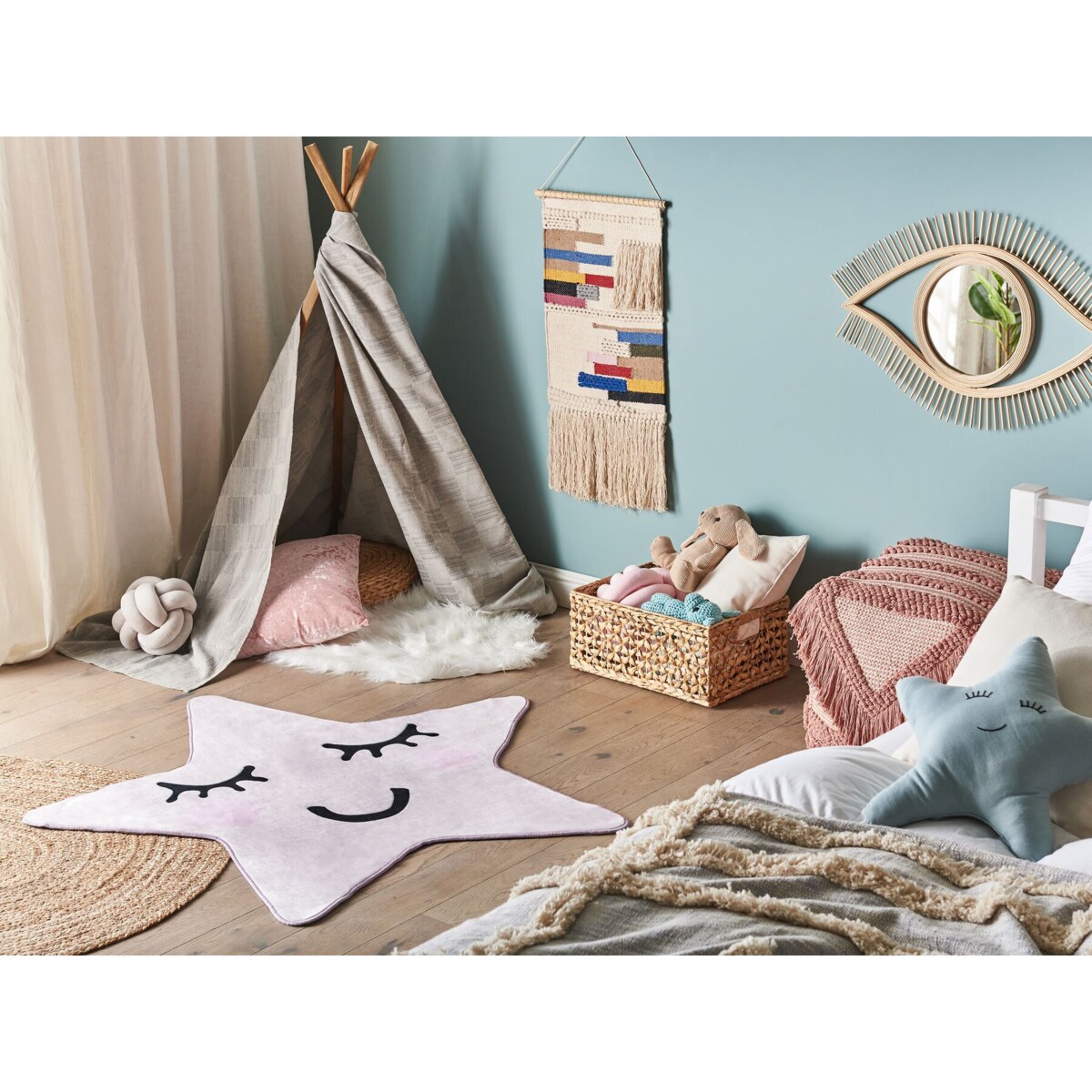 Dywan dziecięcy kształt gwiazdy 120 x 120 cm różowy SIRIUS