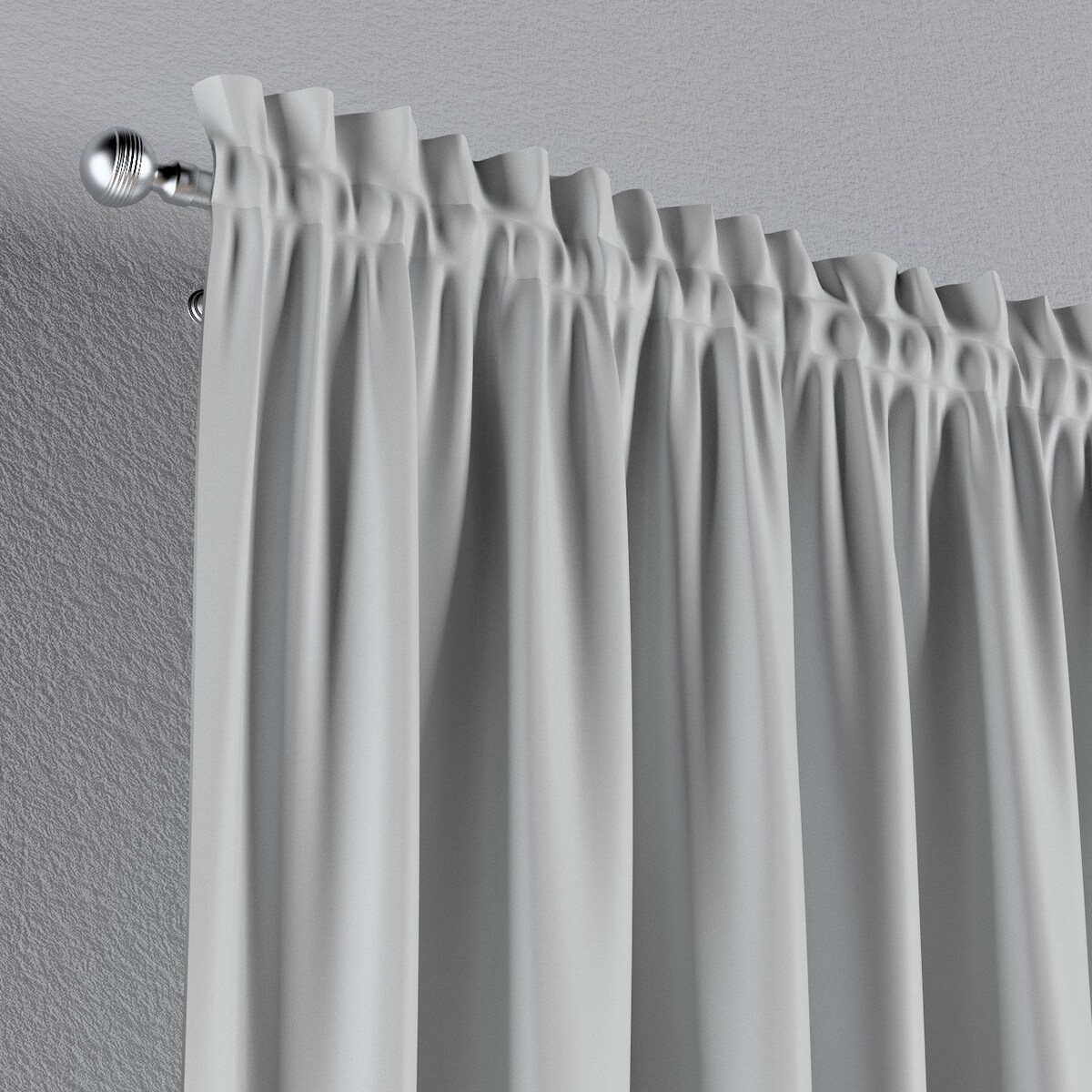 Zasłona na kanale z grzywką 1 szt. 130x245 gołębi srebrny z połyskiem