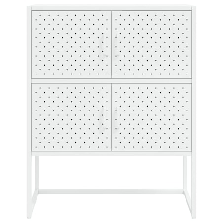 vidaXL Szafka, biała, 80x35x100 cm, stal