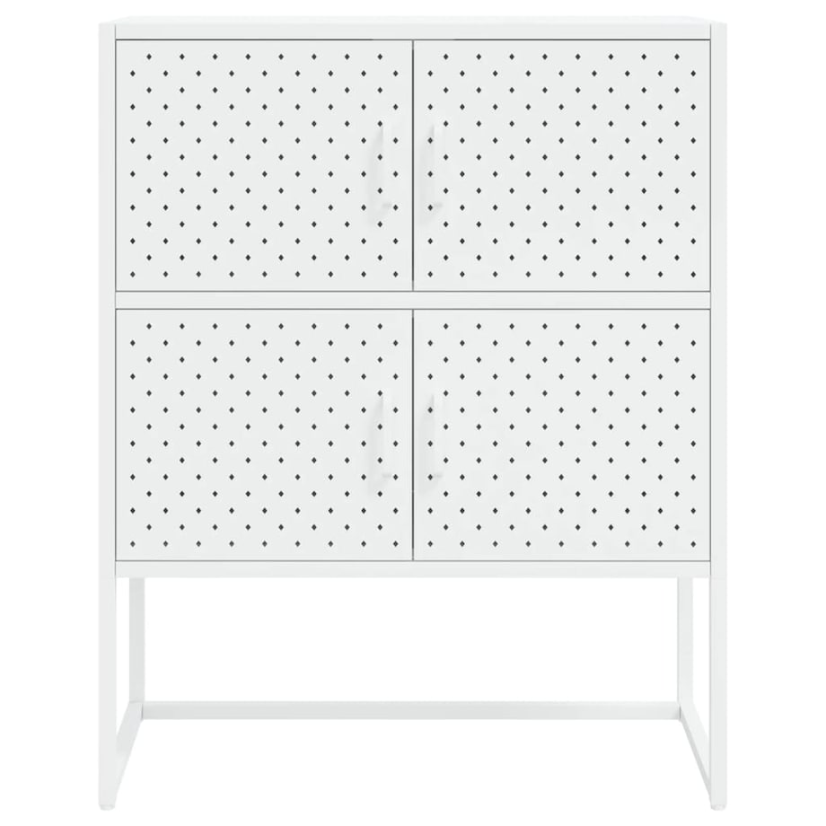 vidaXL Szafka, biała, 80x35x100 cm, stal