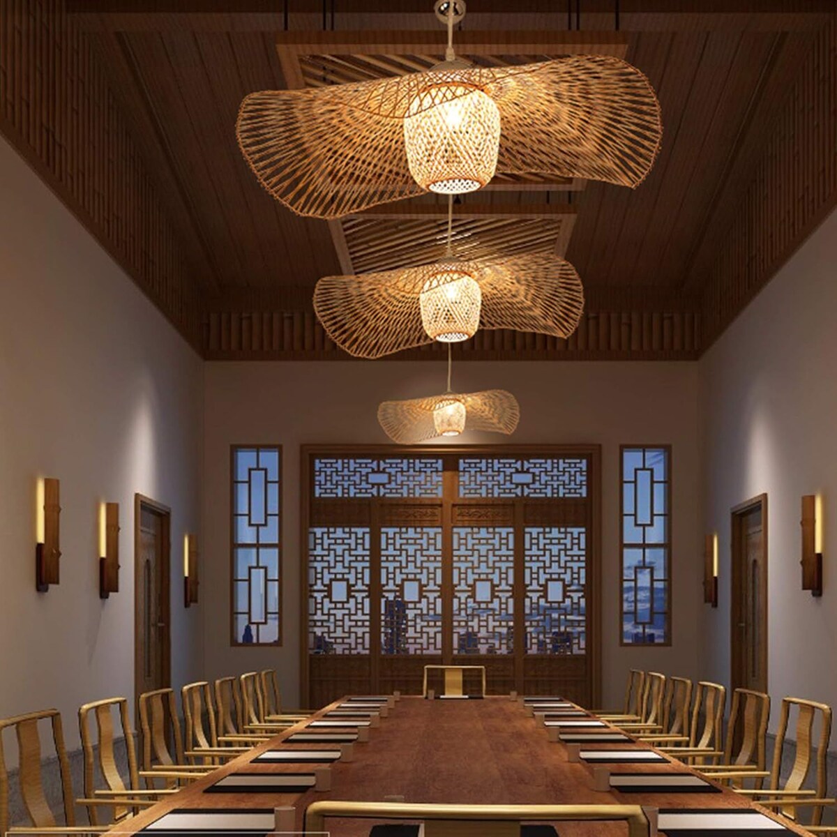 Lampa wisząca pleciona naturalna Boho APP1548-1CP