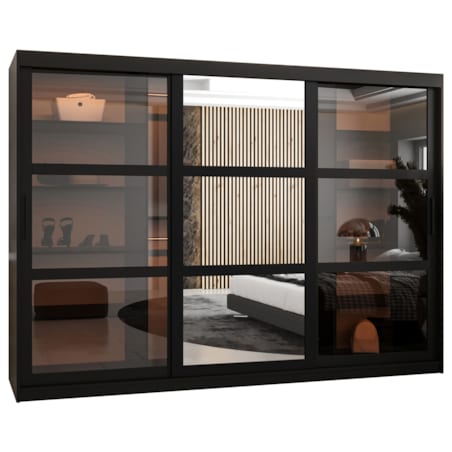 Szafa przesuwna Garderoba DOME 2 250 czarny