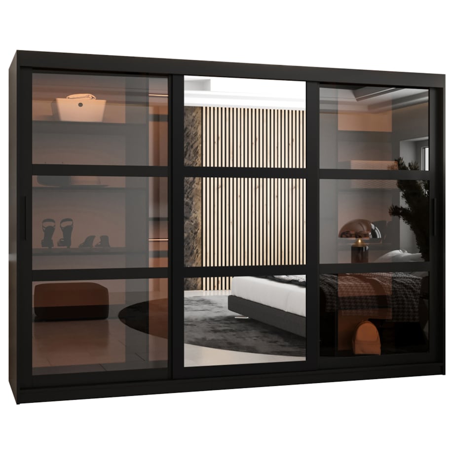 Szafa przesuwna Garderoba DOME 2 250 czarny