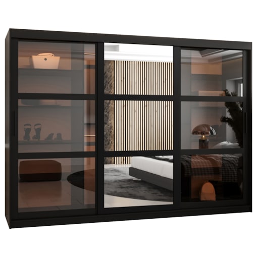 Szafa przesuwna Garderoba DOME 2 250 czarny