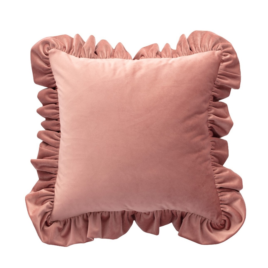 Poszewka Paula z falbaną 45x45 koralowy róż