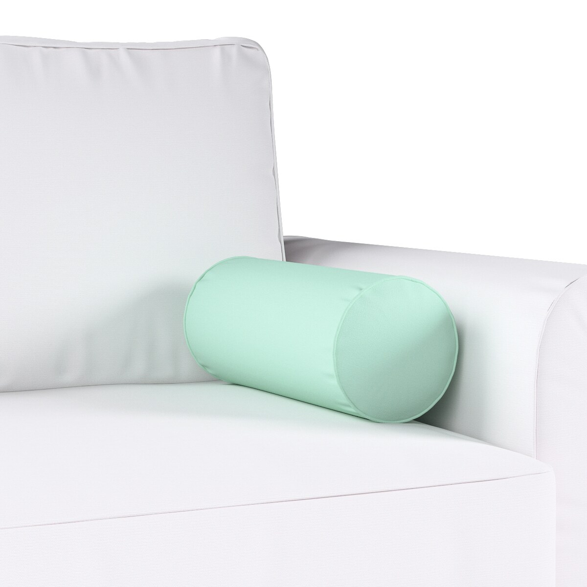 Poduszka wałek prosty, turkusowo - miętowy, Ø16 x 40 cm, Loneta