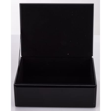 Szkatułka szklana na biżuterię 16x12x6 cm DEKOR AGAT czarna
