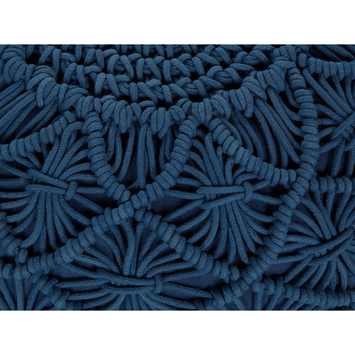 Puf makrama ⌀ 50 cm granatowy BERKANE