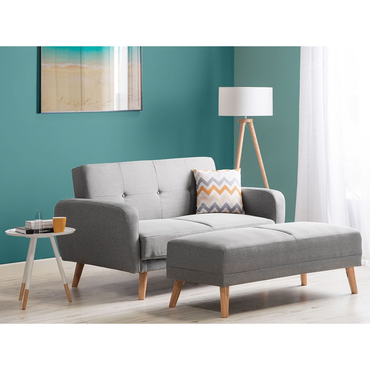 Sofa rozkładana 2-osobowa szara FLORLI