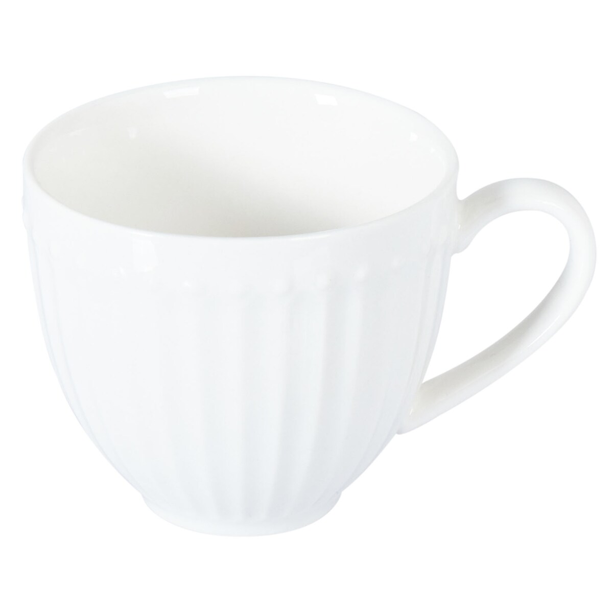 Zestaw 4 filiżanek ze spodkami COWSLIP Porcelana Biały