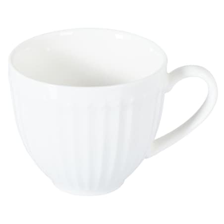 Zestaw 4 filiżanek ze spodkami COWSLIP Porcelana Biały