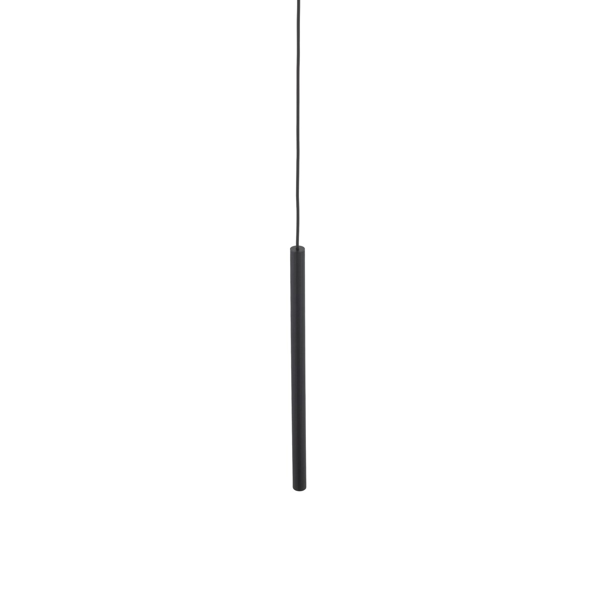 Lampa Wisząca Tk Lighting Ferro Czarna Ryflowana Metalowa Tuba Sopel Rurka 50Cm 1Xg9