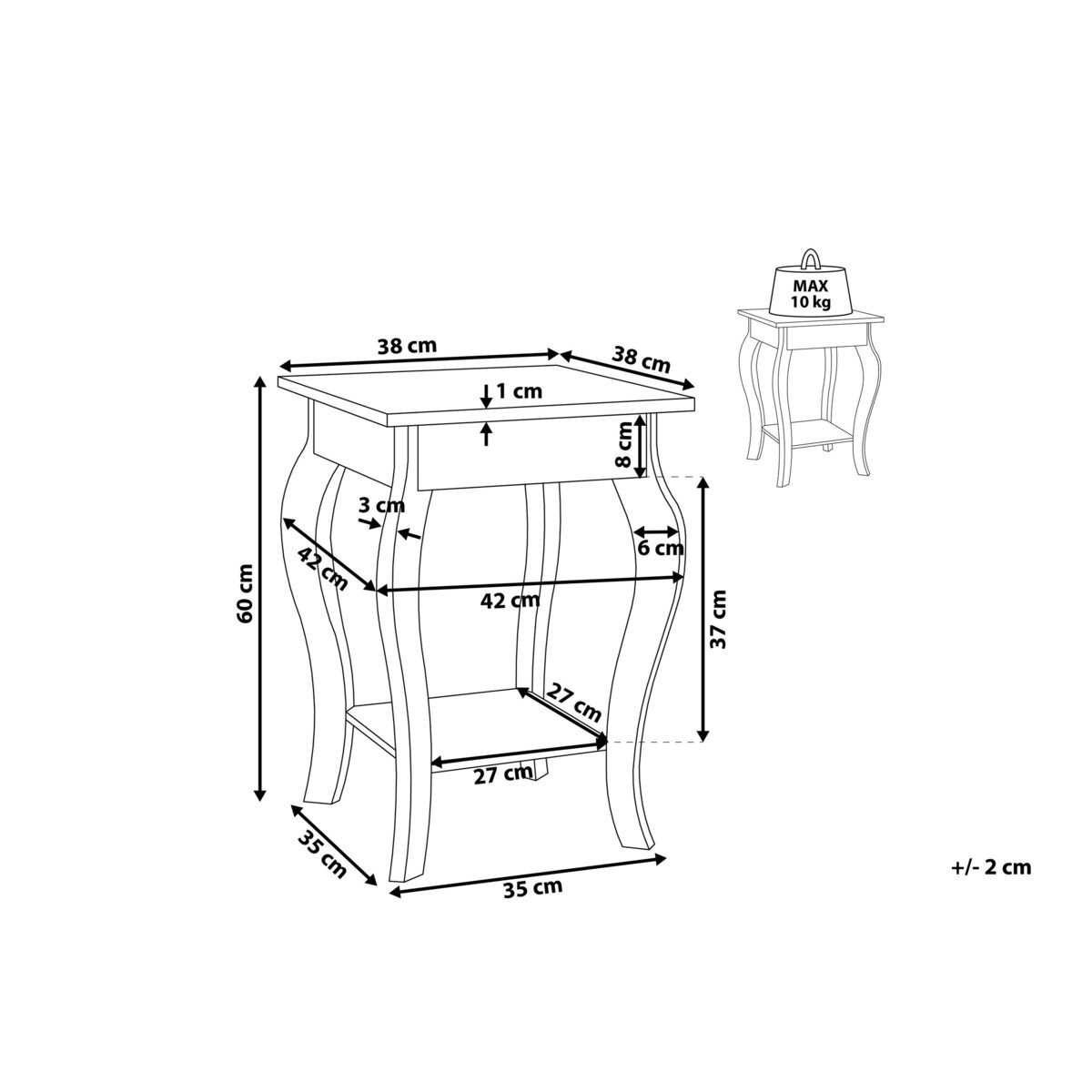 Stolik kawowy biały AVON