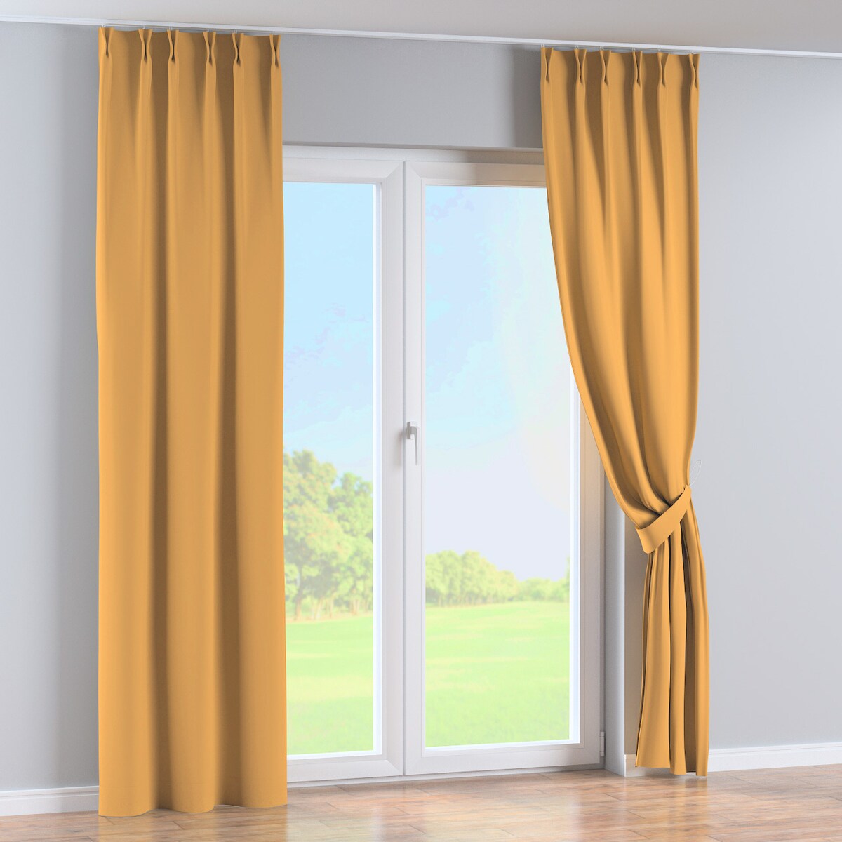 Zasłona na haczykach flex podwójnych 130x245 miodowy żółty